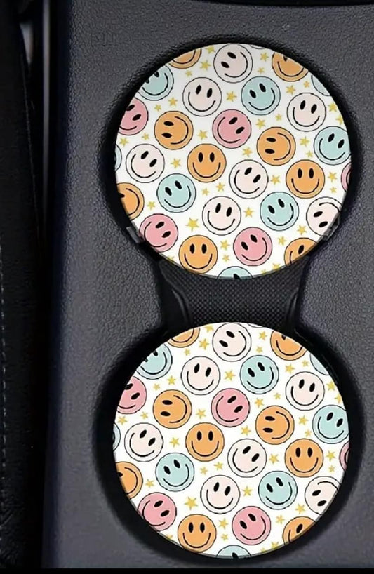 Smiley Car Coasters