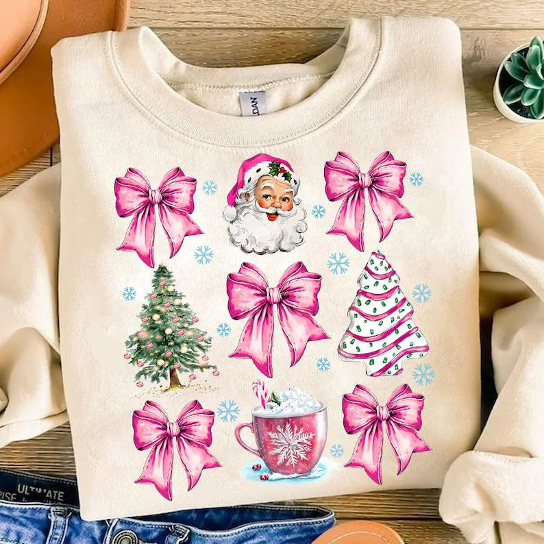 Pink Christmas Bow Tee