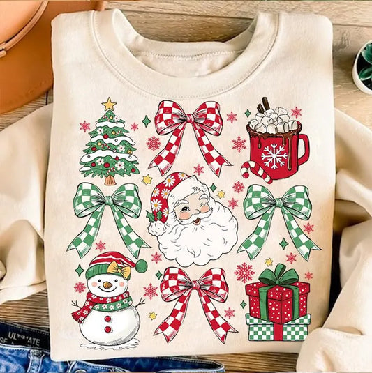 Christmas Collage With Bows Tee