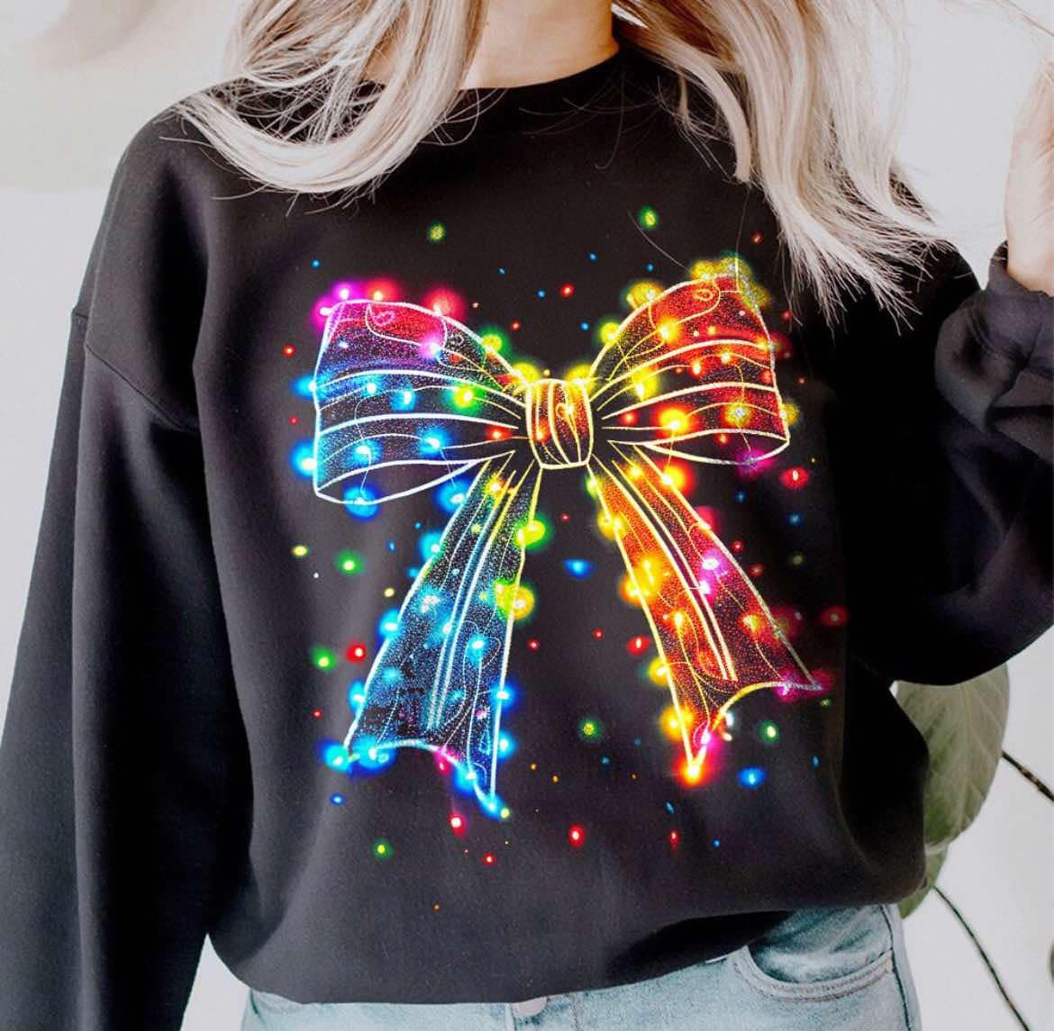 Christmas Light Bow Tee