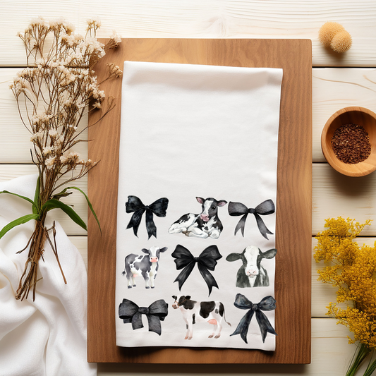 Cows with Bows Kitchen Towel