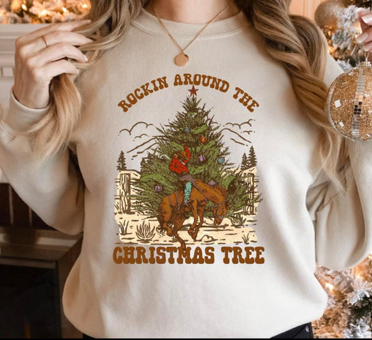 Rockin Around The Christmas Tree Horse Tee