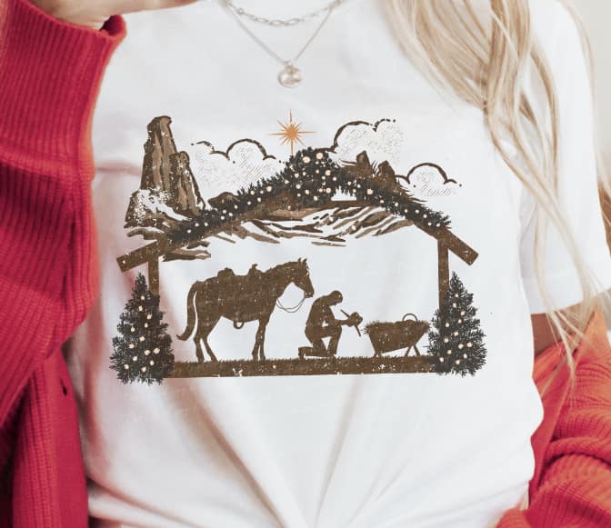 Praying Cowboy With Horse Tee