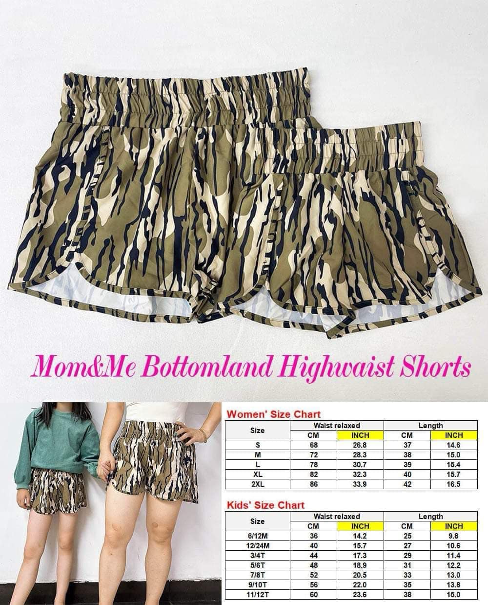 Camo Womens And Kids Shorts