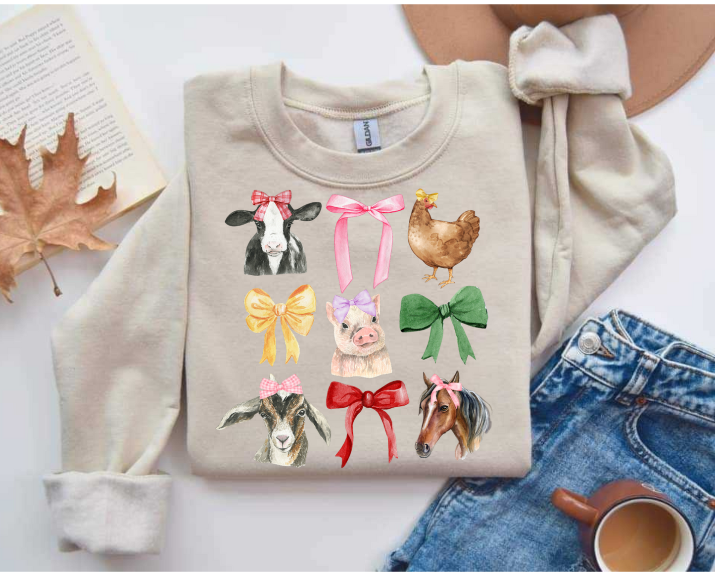 Farm Animals with Bows Tee