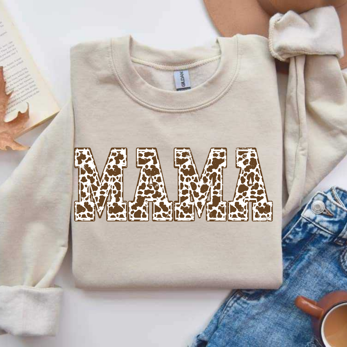 Cow Print Mama Tee