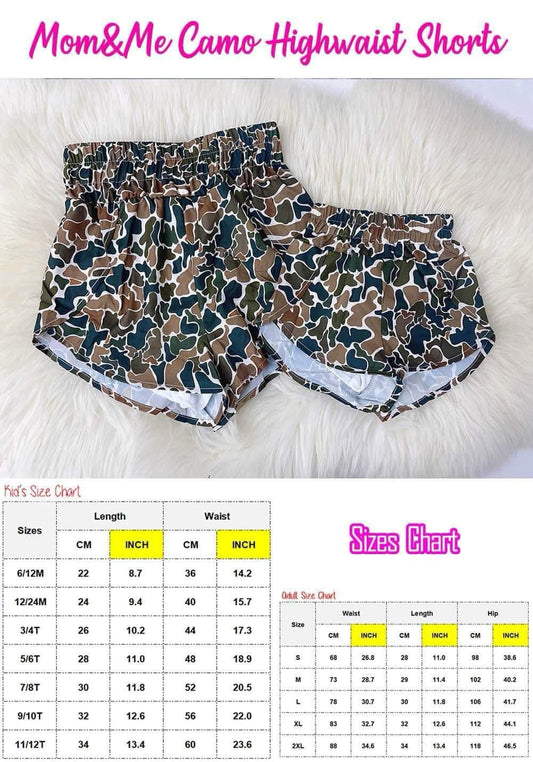 Camo Womens And Kids Shorts