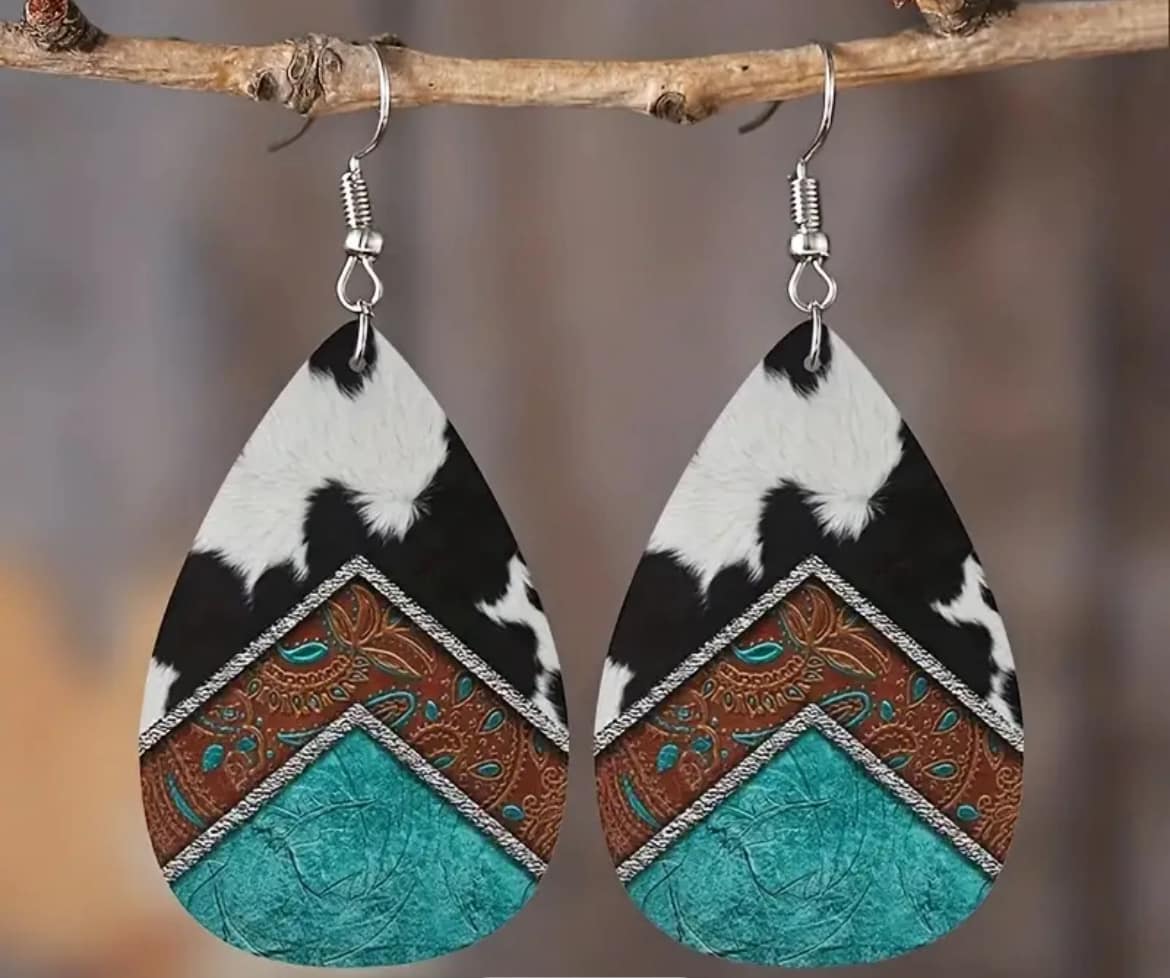 Western Print Earrings