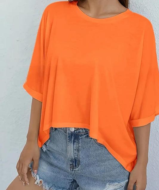 Orange Half Sleeve Top