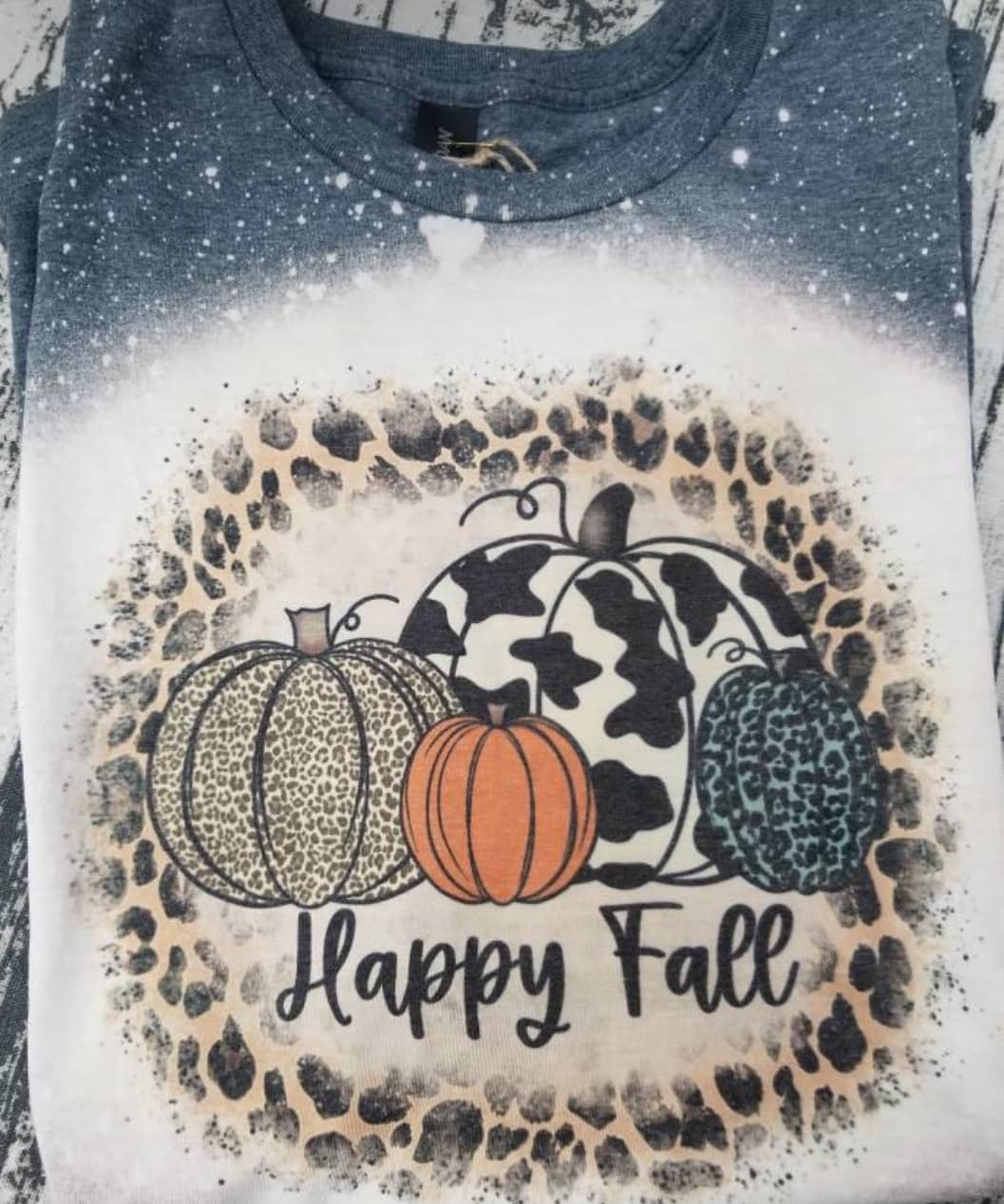 Happy Fall Bleached Tee